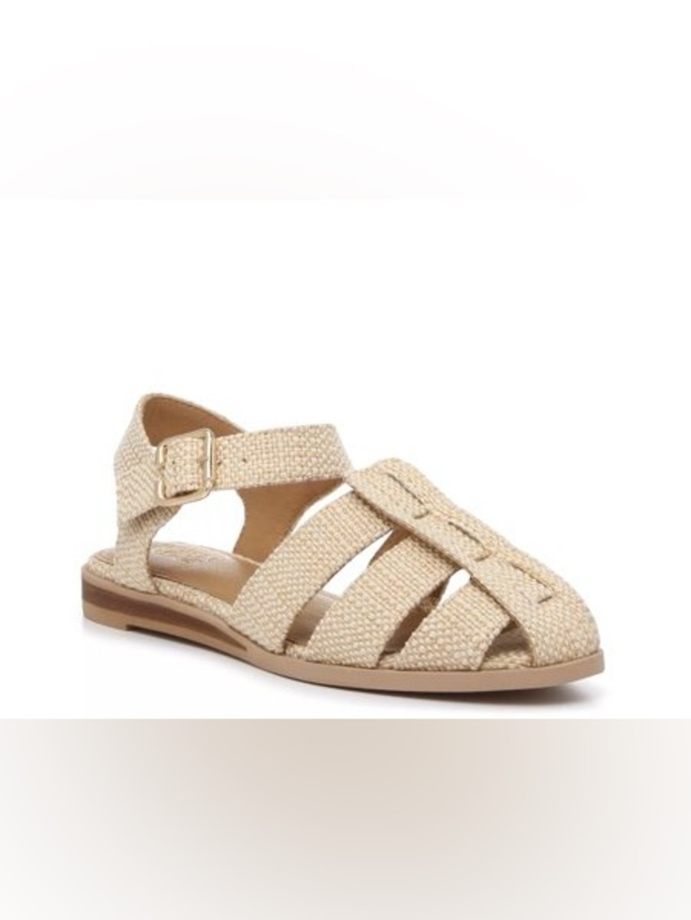 Crown Vintage Women’s Woven Ankle-Strap Sandals in Natural Beige